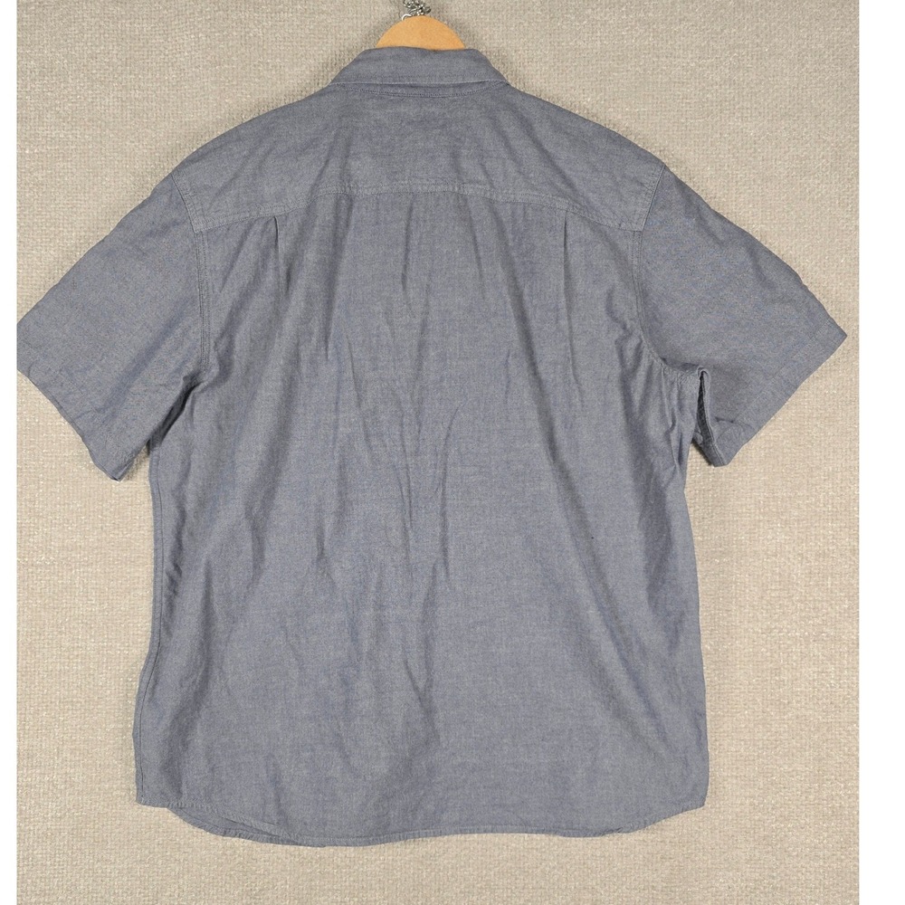 Carhartt Mens S200 499 Relaxed Fit Short Sleeve Chambray Work Shirt Blue XL - Picture 9 of 10